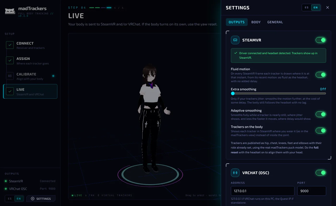 Output settings: SteamVR and VRChat